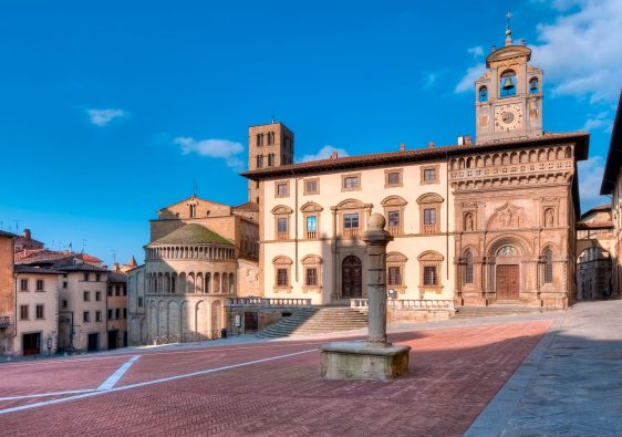 Photo of the main piazza in Arezzo Italy